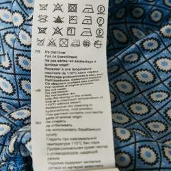 Pre Owned Sandro Blue Printed Satin Flounce Mini Dress M