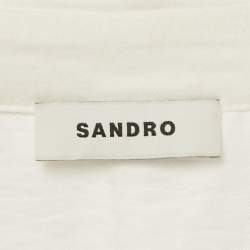 Pre Owned Sandro White Cotton Blend Mini Dress S
