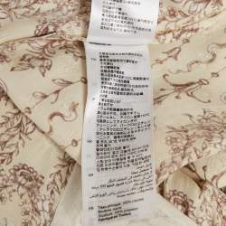 Pre Owned Sandro Yellow Floral Print Crepe V-Neck Midi Dress S   