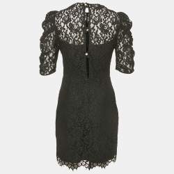 مملوكة مسبقًا Sandro Black Lace Mini Dress S 