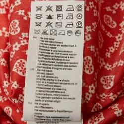 Pre Owned Sandro Red Printed Silk Button Front Long Sleeve Shirt XS