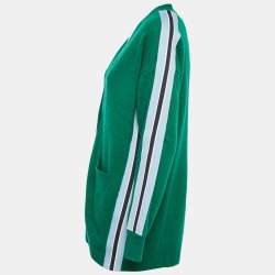 Pre Owned Sandro Green Wool Knit Buttoned Cardigan S