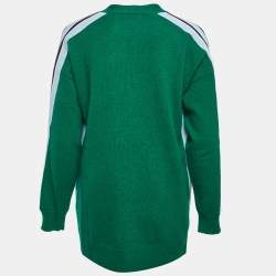 Pre Owned Sandro Green Wool Knit Buttoned Cardigan S
