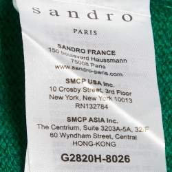 Pre Owned Sandro Green Wool Knit Buttoned Cardigan S