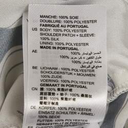 مملوكة مسبقًا Sandro White Printed Crepe and Silk Trim Mini Dress S