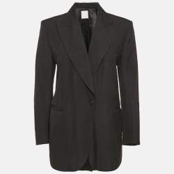 Pre Owned Sandro Black Crepe Tailored Blazer XS