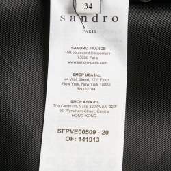 Pre Owned Sandro Black Crepe Tailored Blazer XS