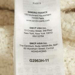 Pre Owned Sandro Off-White Tweed Open Front Cardigan S