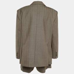 Pre Owned Sandro Brown Wool Oversized Blazer & Shorts XL