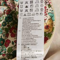 Pre Owned Sandro Cream Floral Print Crepe Ruffled Mini Dress L