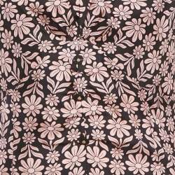 Pre Owned Sandro Pink Floral Printed Silk Mini Dress M