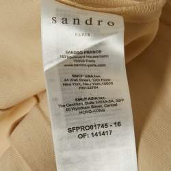 Pre Owned Sandro Cream Linen Blend Pleated Mini Dress XS