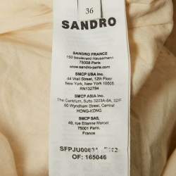 Pre Owned Sandro Beige Broderie Anglaise Tiered Mini Dress S