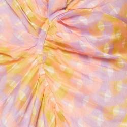 Pre Owned Sandro Pink Printed Silk Blend Crossover V-Neck Midi Dress M