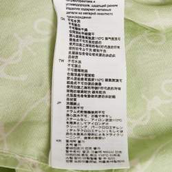 Pre Owned Sandro Green Anchor Print Silk Long Sleeve Shirt M