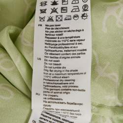 Pre Owned Sandro Green Anchor Print Silk Long Sleeve Shirt M