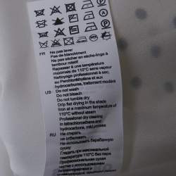 Pre Owned Sandro White Polka Dots Print Crepe Ruffled Mini Dress L