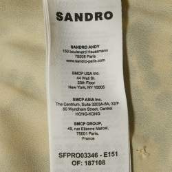 Pre Owned Sandro Yellow Paisley Print Chiffon Asymmetrical Mini Dress L 