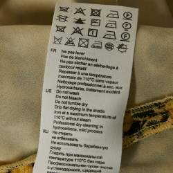 Pre Owned Sandro Yellow Paisley Print Chiffon Asymmetrical Mini Dress L 