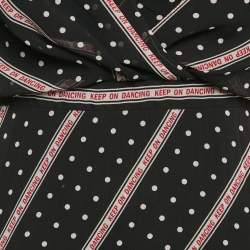 Pre Owned Sandro Black Keep On Dancing Print Crepe Malka Midi Dress M