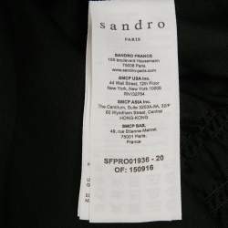 Pre Owned Sandro Black Gabardine Ruffle Trim Mini Dress S