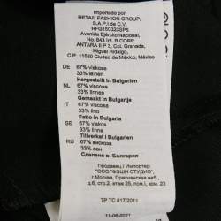 Pre Owned Sandro Black Gabardine Ruffle Trim Mini Dress S