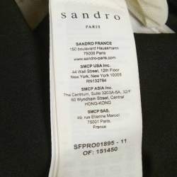 Pre Owned Sandro White /Black Lace & Tweed Bow Detailed Mini Dress L