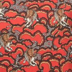 Pre Owned Sandro Red Printed Jersey T-Shirt L