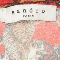 Pre Owned Sandro Red Printed Jersey T-Shirt L