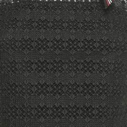 Pre Owned Sandro Black Lace Ruffled Sleeveless Tie Neck Detail Fidele Mini Dress M