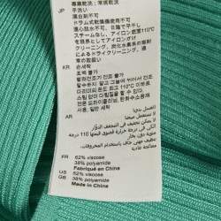 Pre Owned Sandro Turquoise Green Rib Knit Ruched Alcudia Top XL