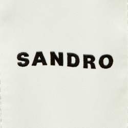 Pre Owned Sandro Pink & Cream Knit Button Front Cardigan S