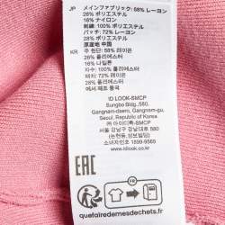 Pre Owned Sandro Pink & Cream Knit Button Front Cardigan S