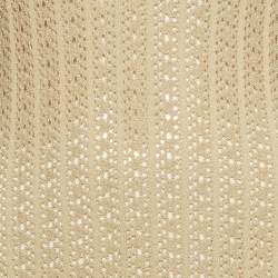 Pre Owned Sandro Beige Pointelle Lurex Flared Midi Dress XS