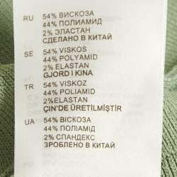 Pre Owned Sandro Green Stretch Knit Flared Short Dress S