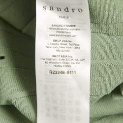 Pre Owned Sandro Green Stretch Knit Flared Short Dress S
