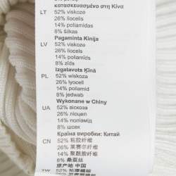 Pre Owned Sandro White Rib Knit Button Front Fitted Top XS