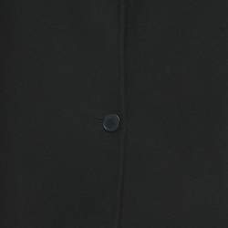 Pre Owned Sandro Navy Blue Floral Embroidery Wool Long Coat S