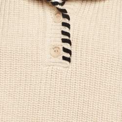 Pre Owned Sandro Beige Wool Knit Turtleneck Collar One Size