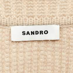 Pre Owned Sandro Beige Wool Knit Turtleneck Collar One Size