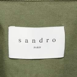 Pre Owned Sandro Green Cotton Studded Jacket S