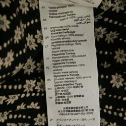 Pre Owned Sandro Black Floral Print Viscose Warp Around Midi Dress XS