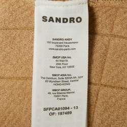 Pre Owned Sandro Camel Brown Boucle Cropped Jacket S