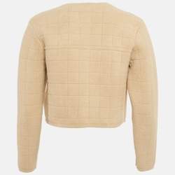 Pre Owned Sandro Camel Brown Boucle Cropped Jacket S