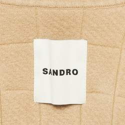 Pre Owned Sandro Camel Brown Boucle Cropped Jacket S