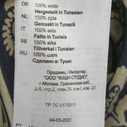 Pre Owned Sandro Navy Blue Printed Silk Wrap Around Midi Dress XS