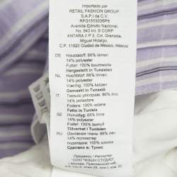 Pre Owned Sandro Lilac Stripe Linen Blend Blonvilla Cropped Top XS