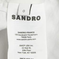 Pre Owned Sandro Lilac Stripe Linen Blend Blonvilla Cropped Top XS