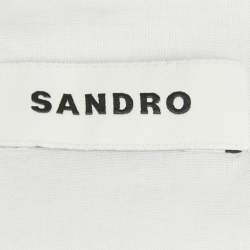 Pre Owned Sandro Lilac Stripe Linen Blend Blonvilla Cropped Top XS