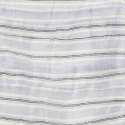 Pre Owned Sandro Lilac Stripe Linen Blend Blonvilla Cropped Top XS